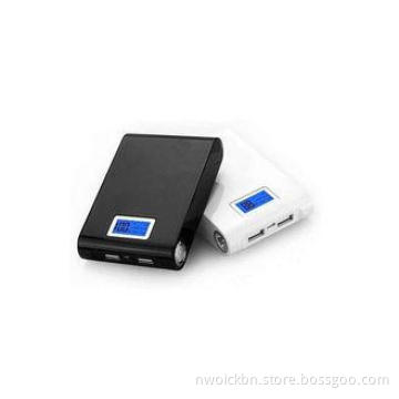 12000mah Black Nokia Samsung Dual USB Power Bank With LCD D